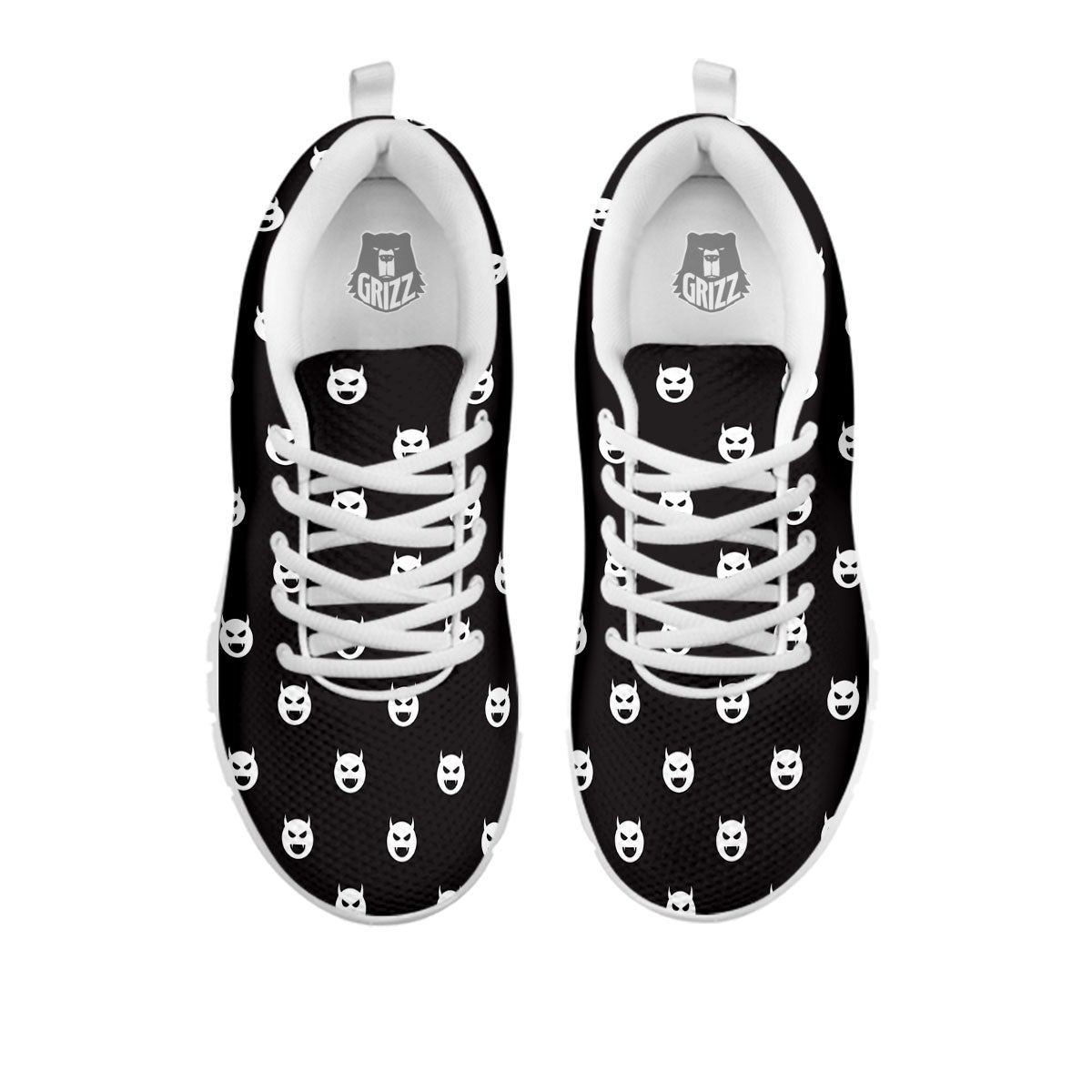 Emoji Devil Print Pattern White Sneaker-grizzshop
