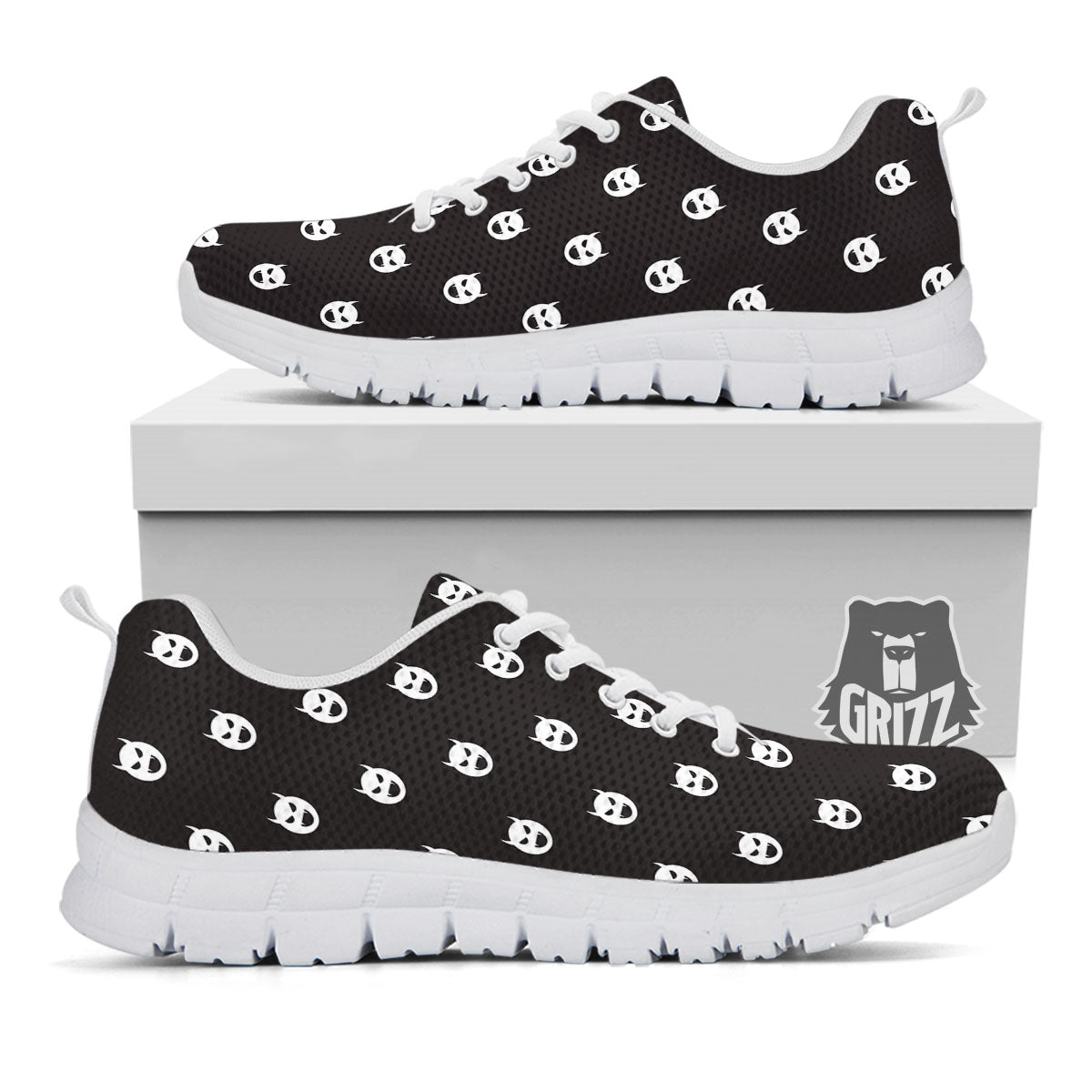 Emoji Devil Print Pattern White Sneaker-grizzshop