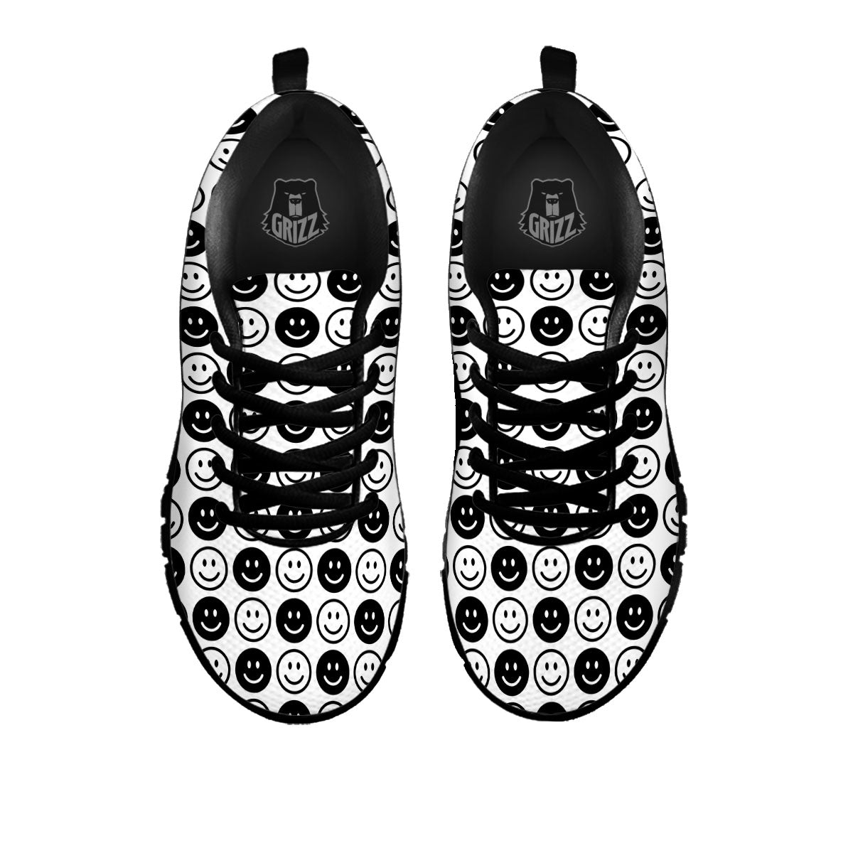 Emoji Funny Print Pattern Black Sneaker-grizzshop