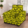 Emoji Graffiti Happy Print Pattern Armchair Slipcover-grizzshop