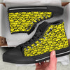 Emoji Graffiti Happy Print Pattern Black High Top Shoes-grizzshop