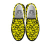 Emoji Graffiti Happy Print Pattern Black Slip On Shoes-grizzshop