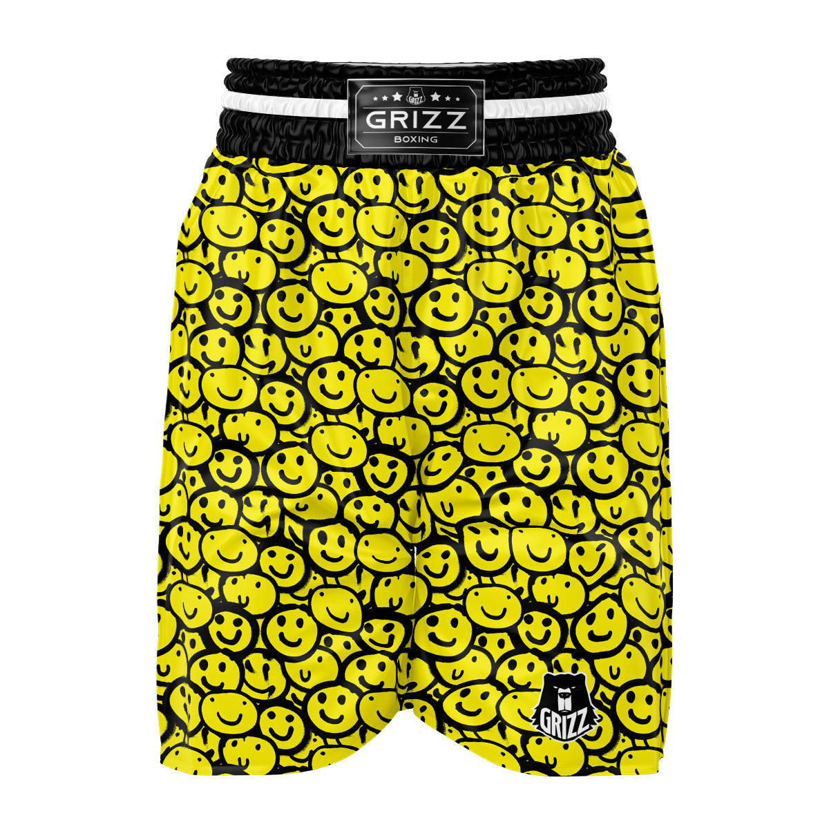 Emoji Graffiti Happy Print Pattern Boxing Shorts-grizzshop
