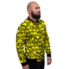 Emoji Graffiti Happy Print Pattern Men's Bomber Jacket-grizzshop