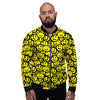 Emoji Graffiti Happy Print Pattern Men's Bomber Jacket-grizzshop