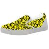 Emoji Graffiti Happy Print Pattern White Slip On Shoes-grizzshop