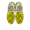 Emoji Graffiti Happy Print Pattern White Slip On Shoes-grizzshop