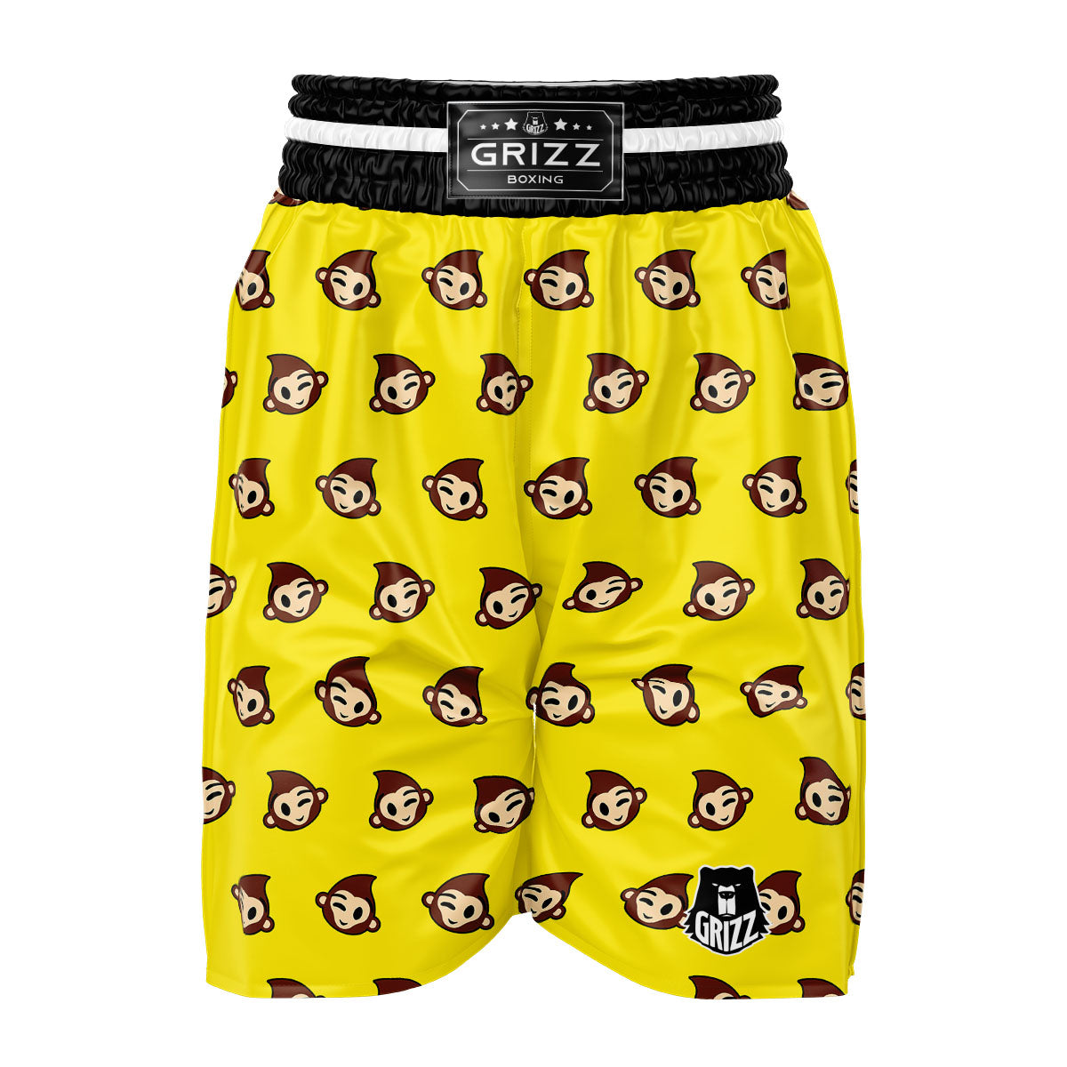 Emoji Monkey Print Pattern Boxing Shorts-grizzshop