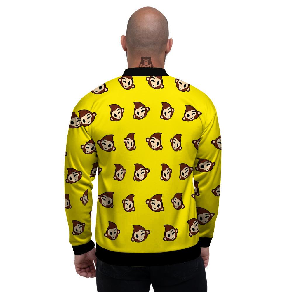 Emoji Monkey Print Pattern Men's Bomber Jacket-grizzshop