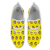 Emoji Monkey Print Pattern White Athletic Shoes-grizzshop