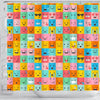 Emoji Pattern Print Bathroom Shower Curtain-grizzshop