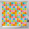 Emoji Pattern Print Bathroom Shower Curtain-grizzshop