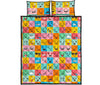 Emoji Pattern Print Bed Set Quilt-grizzshop