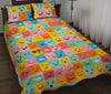 Emoji Pattern Print Bed Set Quilt-grizzshop