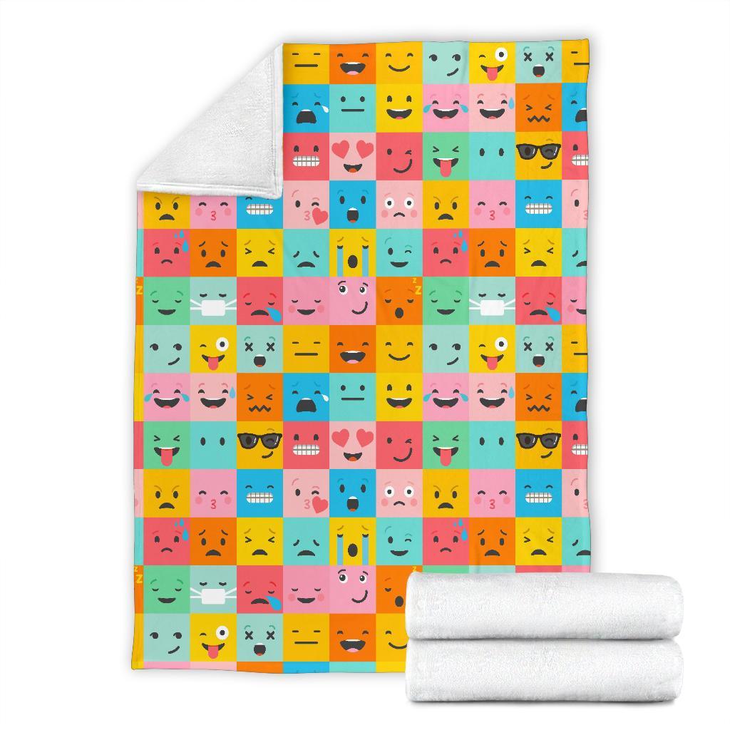 Emoji Pattern Print Blanket-grizzshop