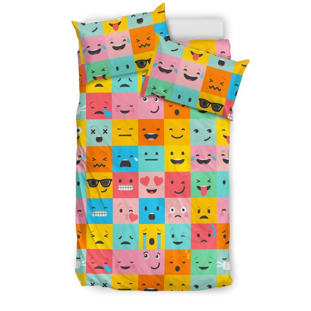 Emoji Pattern Print Duvet Cover Bedding Set-grizzshop