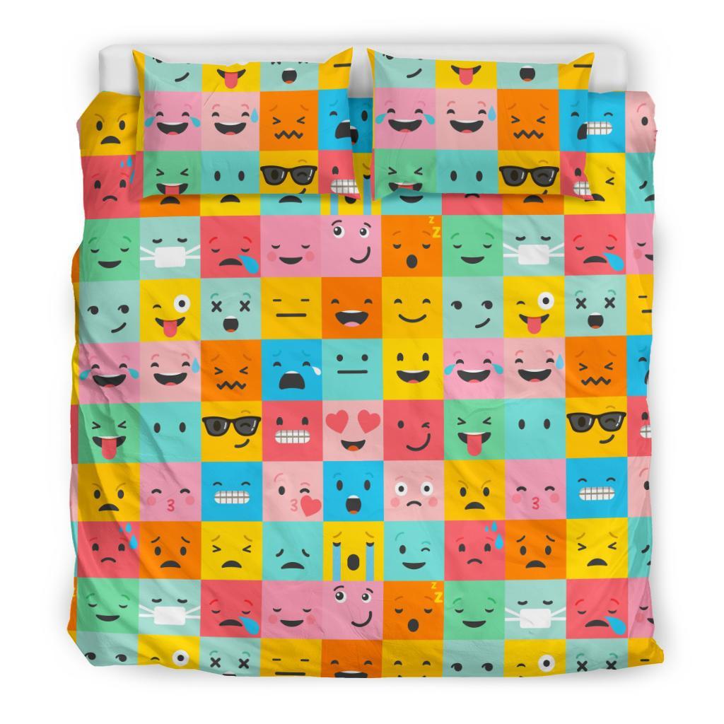 Emoji Pattern Print Duvet Cover Bedding Set-grizzshop