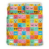 Emoji Pattern Print Duvet Cover Bedding Set-grizzshop