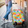 Emoji Pattern Print Luggage Cover Protector-grizzshop