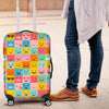 Emoji Pattern Print Luggage Cover Protector-grizzshop