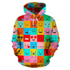 Emoji Pattern Print Men Women Pullover Hoodie-grizzshop