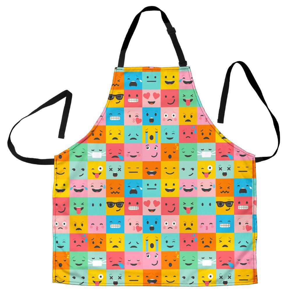 Emoji Pattern Print Men's Apron-grizzshop