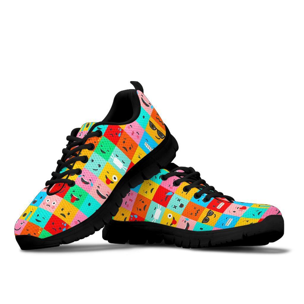 Emoji Pattern Print Sneaker Shoes For Men Women-grizzshop