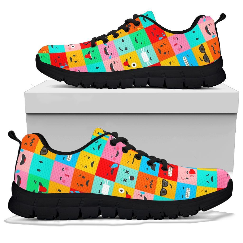 Emoji Pattern Print Sneaker Shoes For Men Women-grizzshop