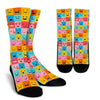 Emoji Pattern Print Unisex Crew Socks-grizzshop