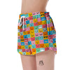 Emoji Pattern Print Women's Shorts-grizzshop