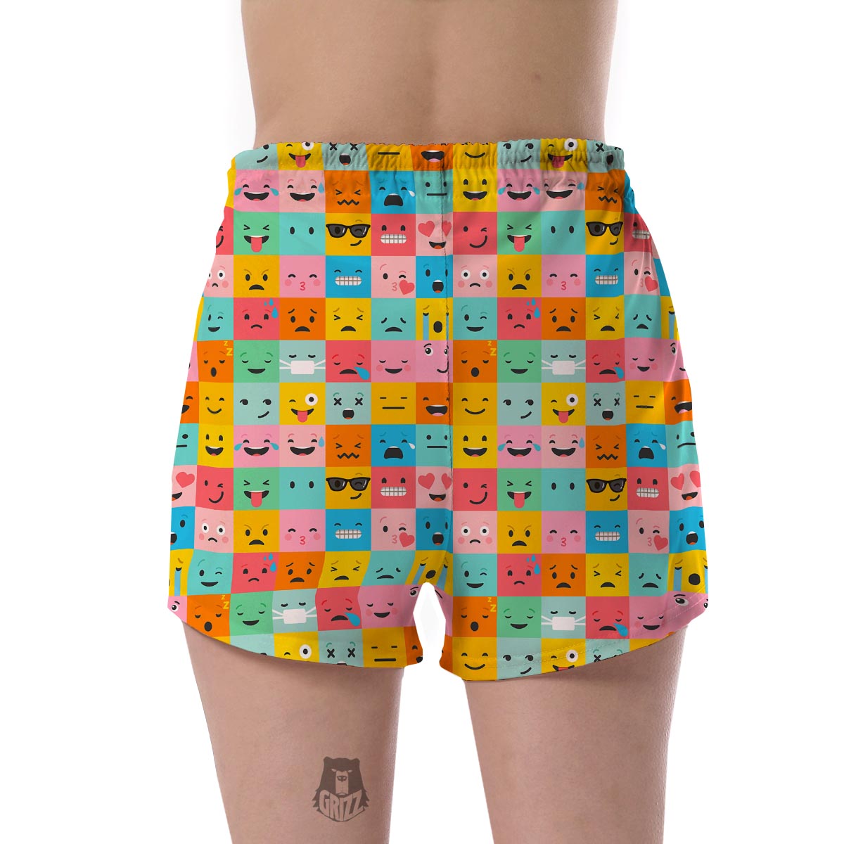 Emoji Pattern Print Women's Shorts-grizzshop