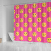 Emoji Pink Pattern Print Bathroom Shower Curtain-grizzshop