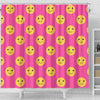 Emoji Pink Pattern Print Bathroom Shower Curtain-grizzshop