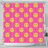 Emoji Pink Pattern Print Bathroom Shower Curtain-grizzshop