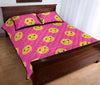 Emoji Pink Pattern Print Bed Set Quilt-grizzshop