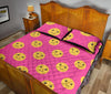 Emoji Pink Pattern Print Bed Set Quilt-grizzshop