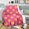 Emoji Pink Pattern Print Blanket-grizzshop