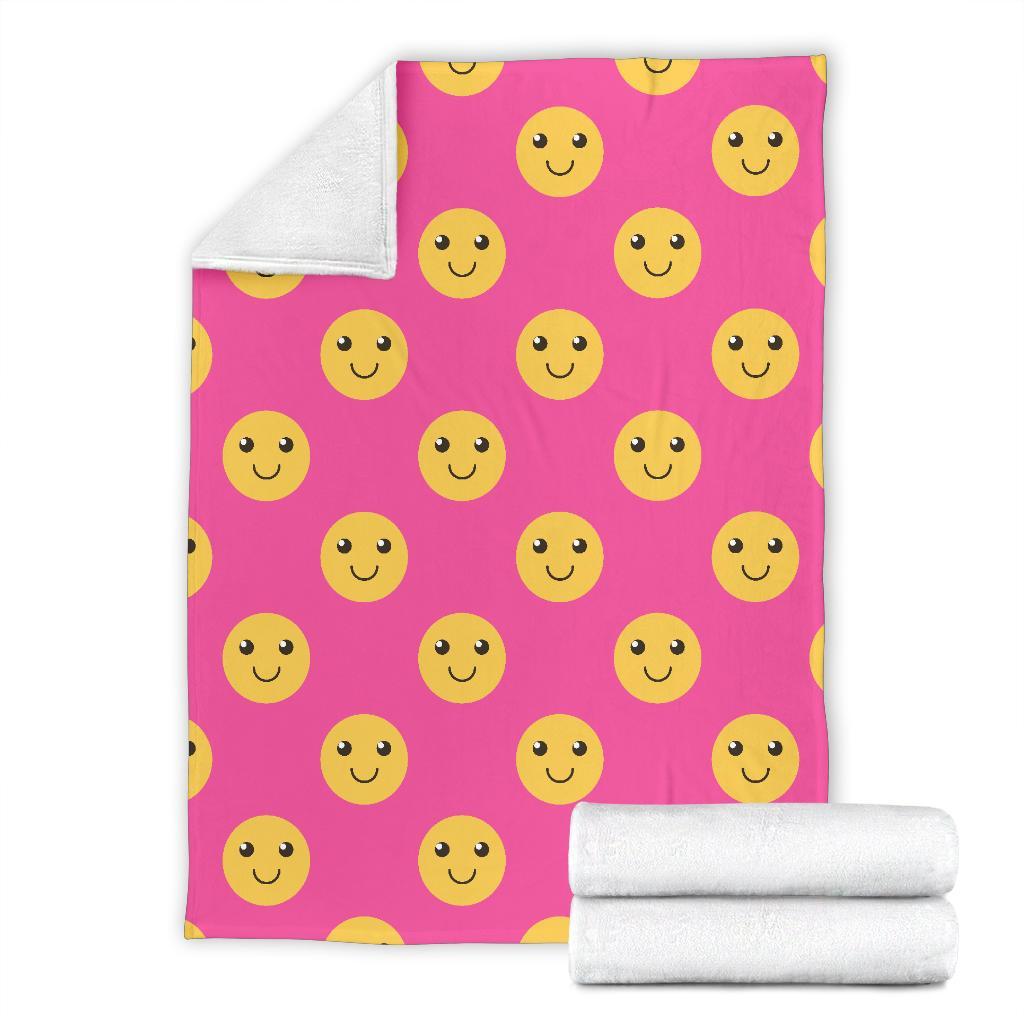 Emoji Pink Pattern Print Blanket-grizzshop