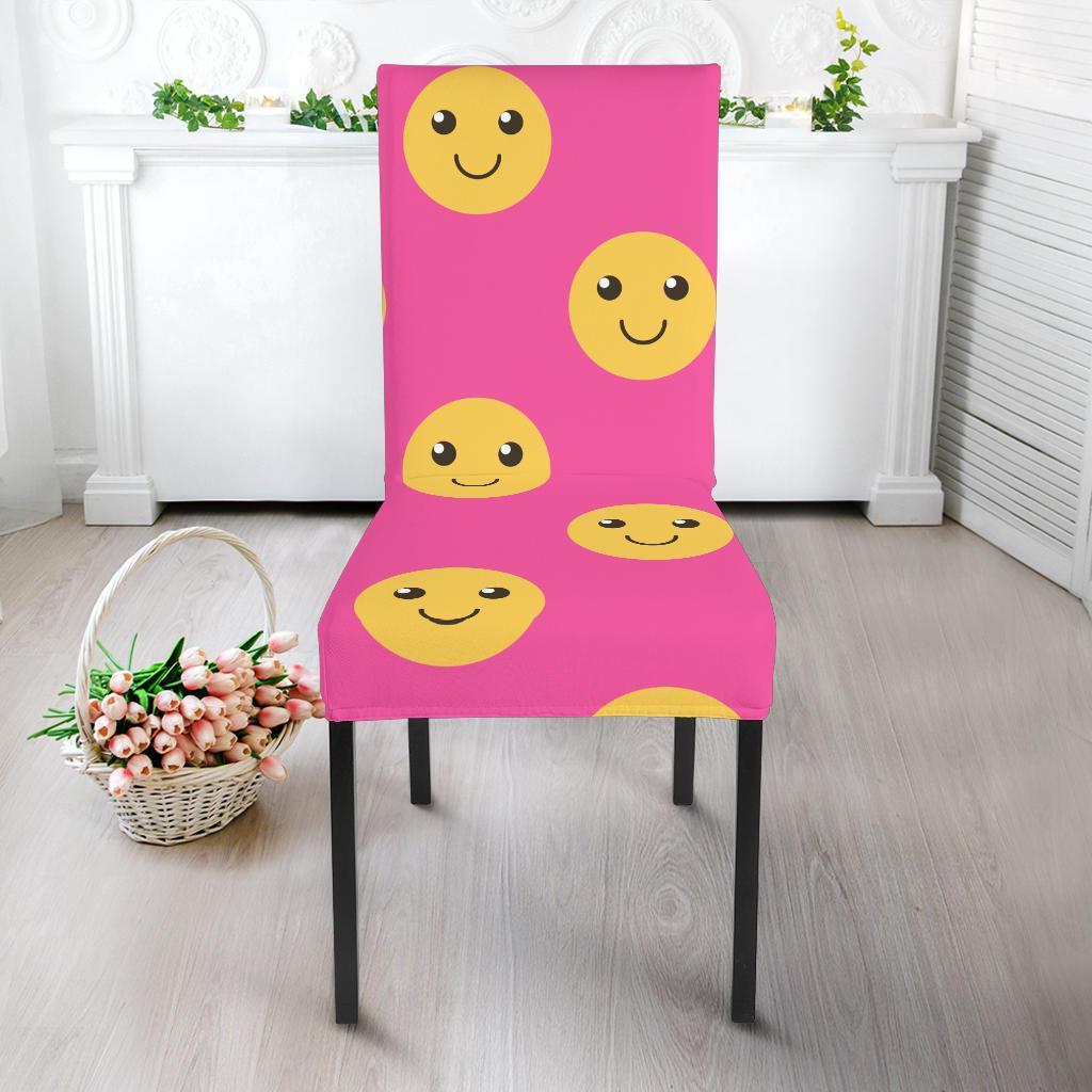 Emoji Pink Pattern Print Chair Cover-grizzshop