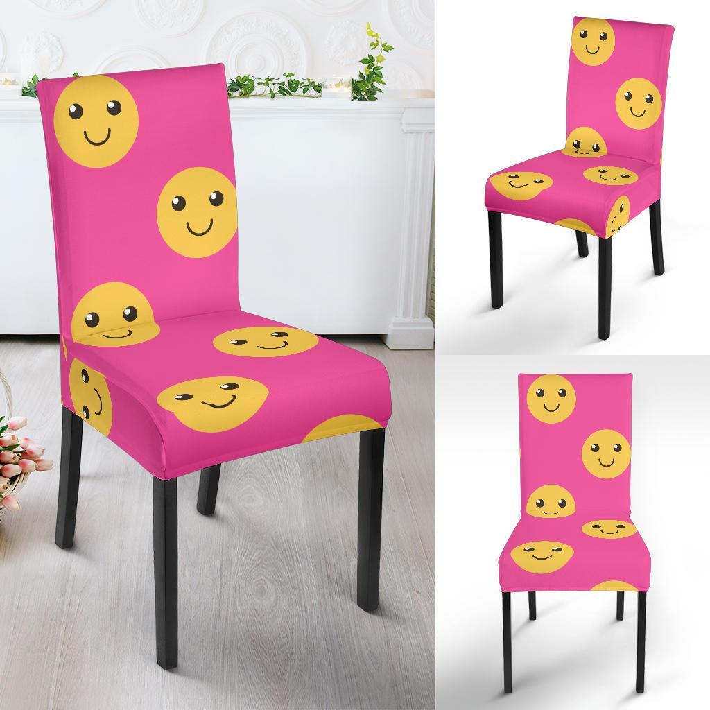 Emoji Pink Pattern Print Chair Cover-grizzshop