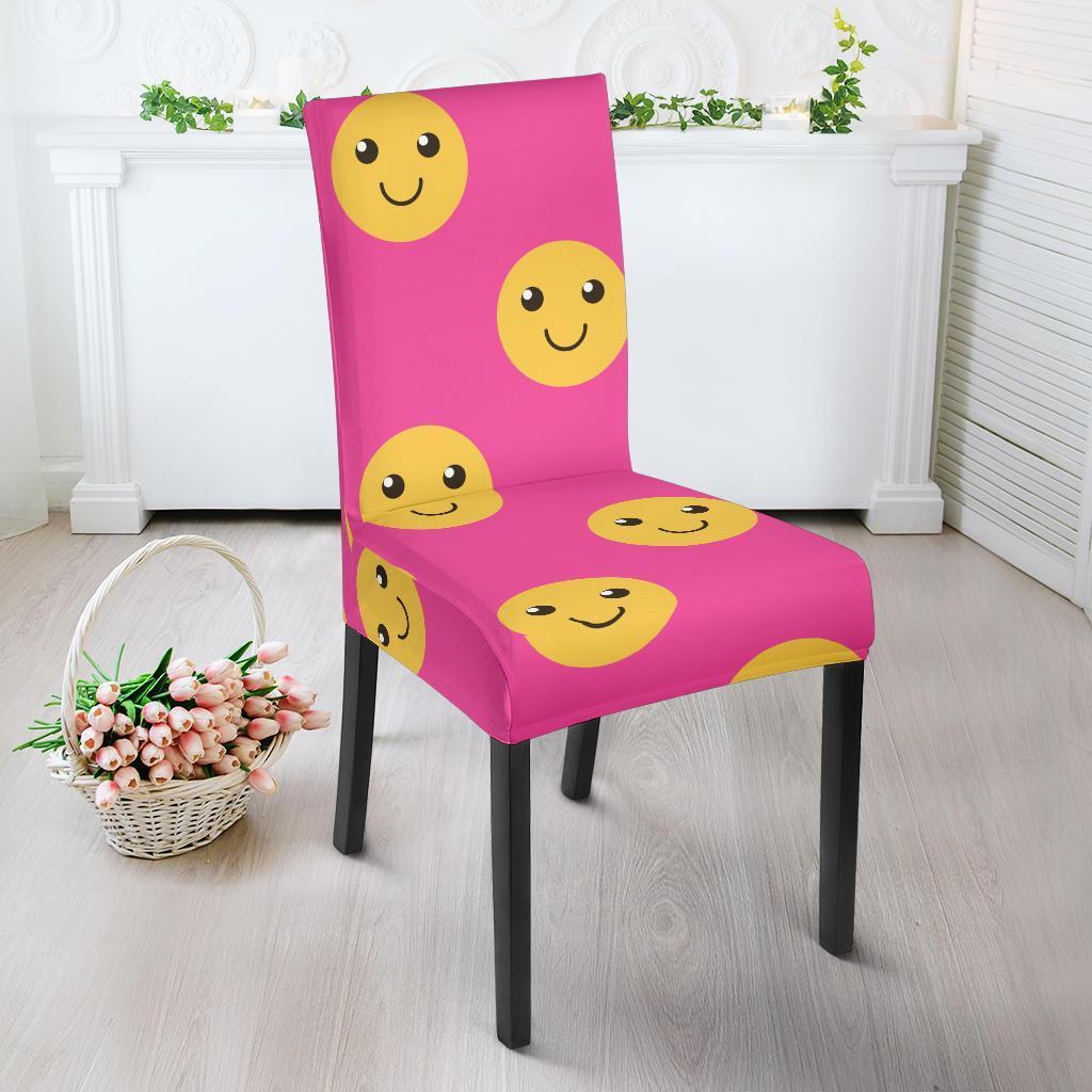 Emoji Pink Pattern Print Chair Cover-grizzshop