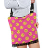 Emoji Pink Pattern Print Crossbody bags-grizzshop