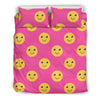 Emoji Pink Pattern Print Duvet Cover Bedding Set-grizzshop
