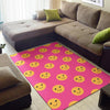 Emoji Pink Pattern Print Floor Mat-grizzshop