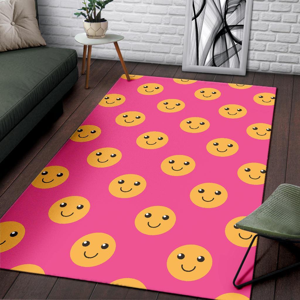 Emoji Pink Pattern Print Floor Mat-grizzshop