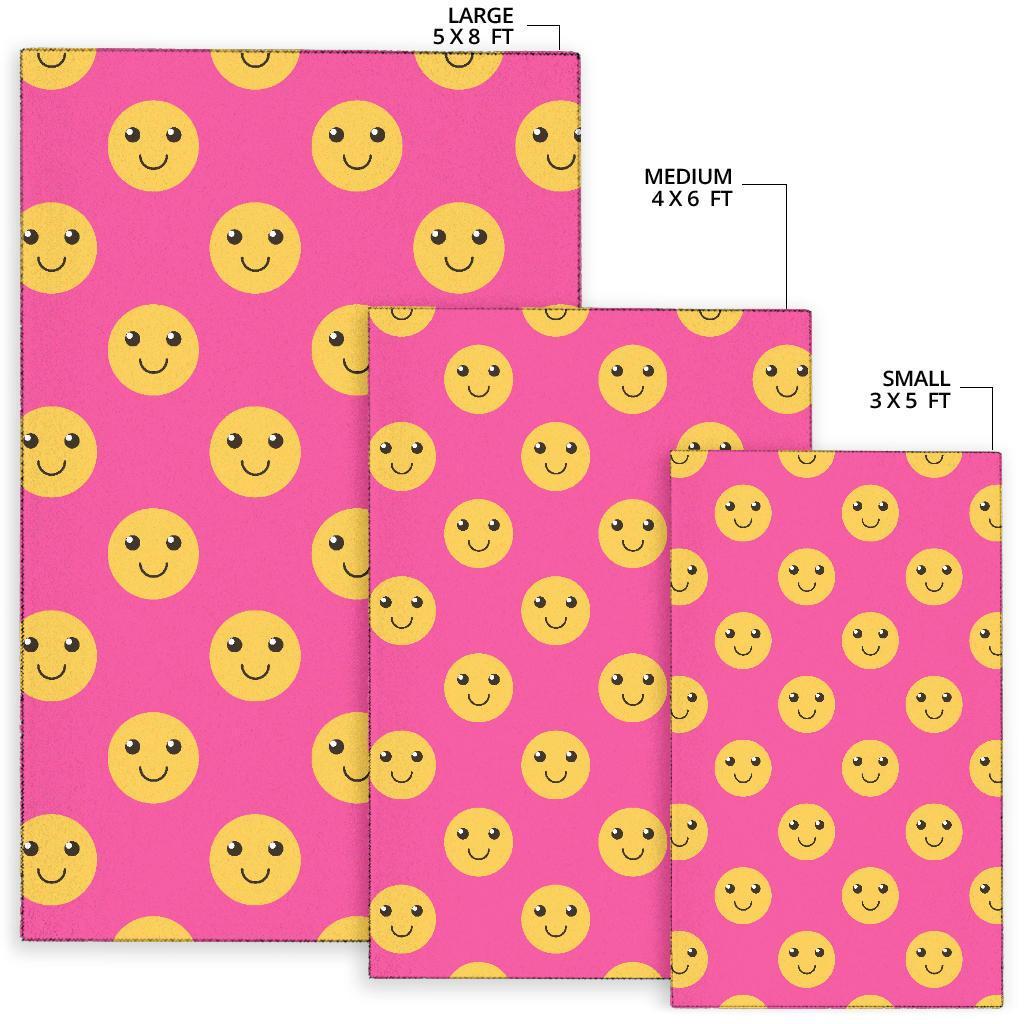 Emoji Pink Pattern Print Floor Mat-grizzshop