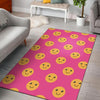 Emoji Pink Pattern Print Floor Mat-grizzshop