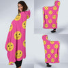 Emoji Pink Pattern Print Hooded Blanket-grizzshop