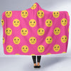 Emoji Pink Pattern Print Hooded Blanket-grizzshop