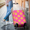 Emoji Pink Pattern Print Luggage Cover Protector-grizzshop